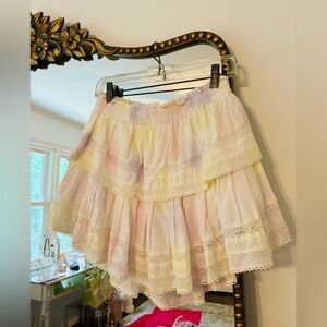 LoveShackFancy Ruffle Mini Skirt in Cotton Candy